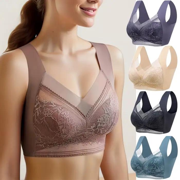L-6L femmes grand soutien-gorge Push Up glace soie sans couture supérieur Bralette dentelle sans fil été soutiens-gorge grande taille haut Lingerie sous-vêtements 15019