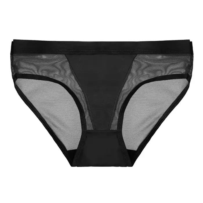 Sexy taille haute maille évider femmes culottes sans couture slips transparent femme caleçons filles intimes Lingerie M-XL