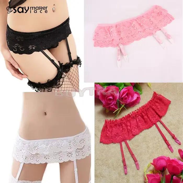 Porte-jarretelles en dentelle pour femmes, lingerie sexy, bretelles transparentes, sous-vêtements réglables, ceinture à double boutonnage pour bas