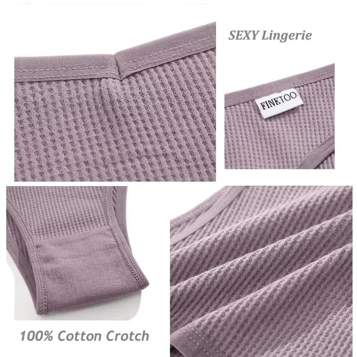 7 pièces/ensemble femmes gaufré coton culottes Sexy taille V culotte brésilienne femme respirant sous-vêtements doux solide Stretch Lingerie