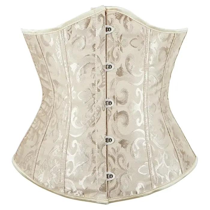 Vintage sous le buste haut Corset femmes gothique Jacquard plastique os Basques corps Shaper minceur taille formateur Bustier