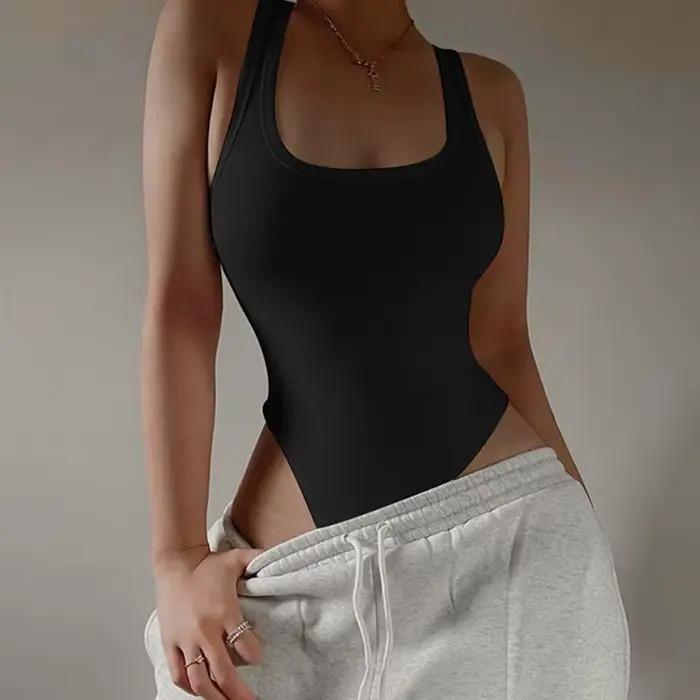 Body en tricot sans manches pour femmes, Sexy, moulant, épaules dénudées, col licou, décontracté, corsage de rue, ClubWear, été, 2024