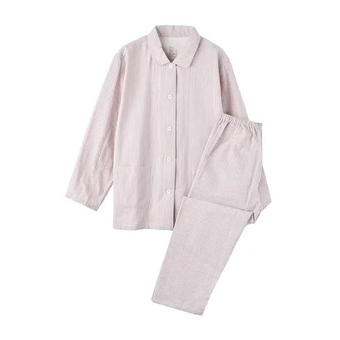 Décontracté 100% coton à manches longues Pijamas femmes revers chemise pantalon costume printemps automne Pyjamas femme vêtements de nuit hommes Pyjamas ensembles