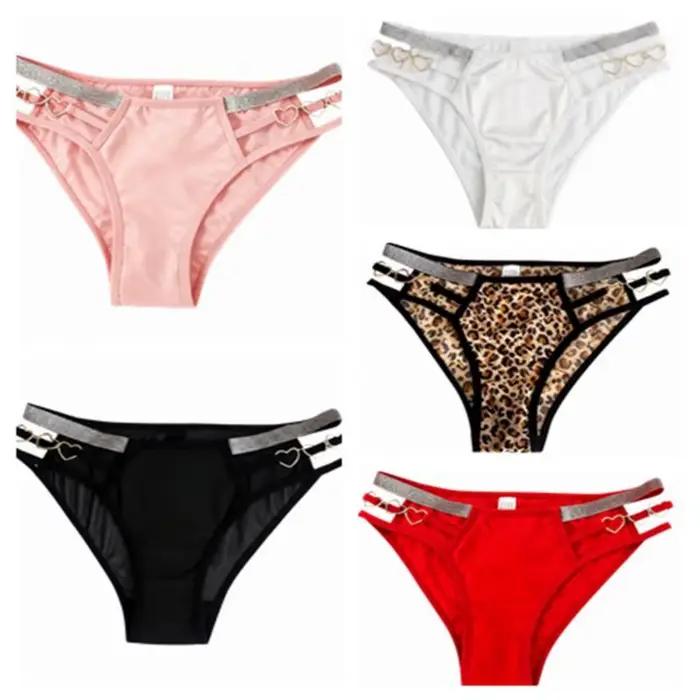 Culottes Taille Basse Femme Lingerie Transparente Maille Scintillante Bretelles Sans Couture Occasions Spéciales