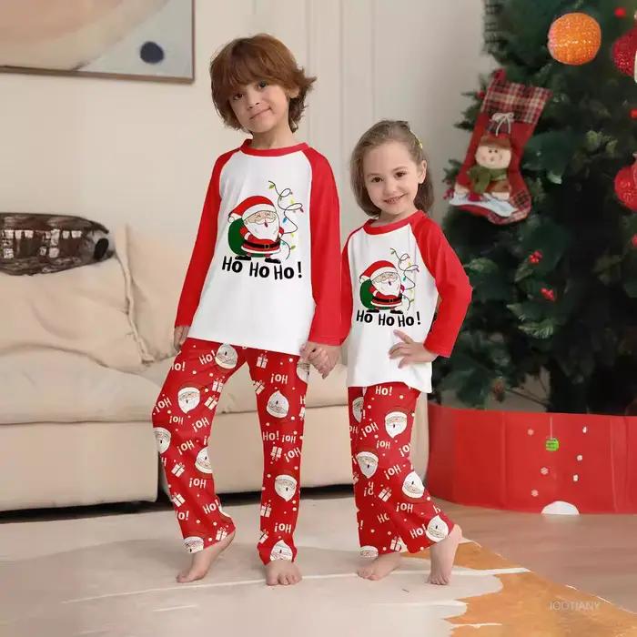 Vánoční rodinné pyžamo Sada rodič-dítě Dospělí Děti Cosplay Kreslený Santa Claus Potisk Miminko Prázdniny