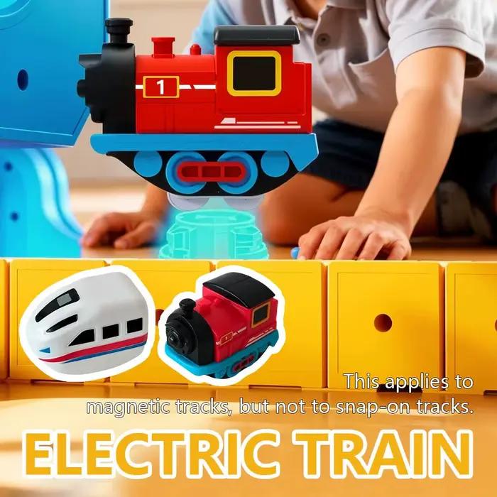 Voitures de train électriques pour rail klick, train rechargeable par USB pour enfants, ensemble de train électrique avec rails, pour ensemble de train électrique
