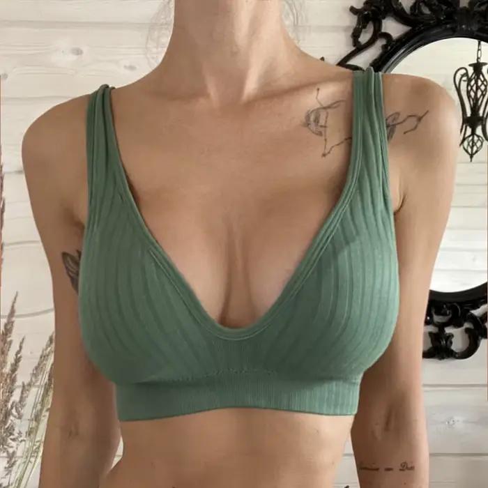Dámská sexy bezešvá vyztužená podprsenka s hlubokým výstřihem a holými zády