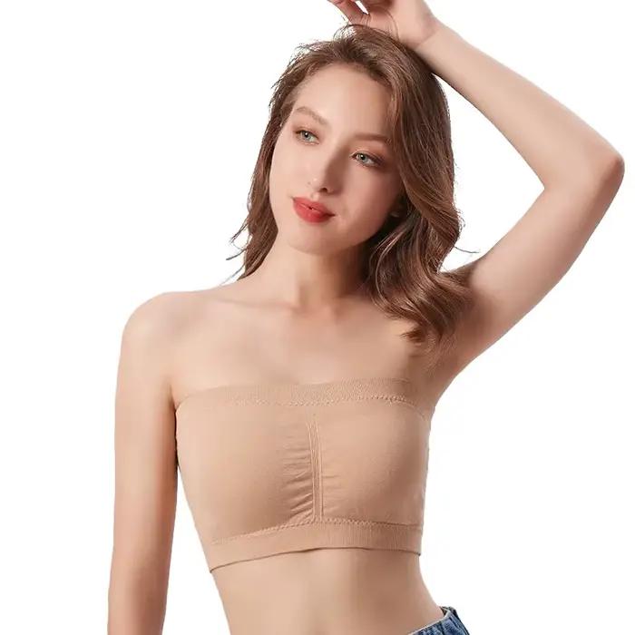 Bandeau Basique Sans Bretelles Invisible pour Couche de Base, Soutien-Gorge à Dos, Sous-Vêtement, 1 Pièce, ws04