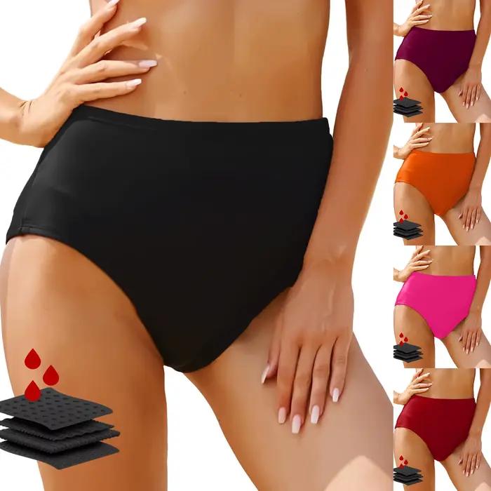 Culotte femme taille haute bas de Bikini maillot de bain taille moyenne maillot de bain slip de bain preuve fuite latérale sous-vêtements menstruels