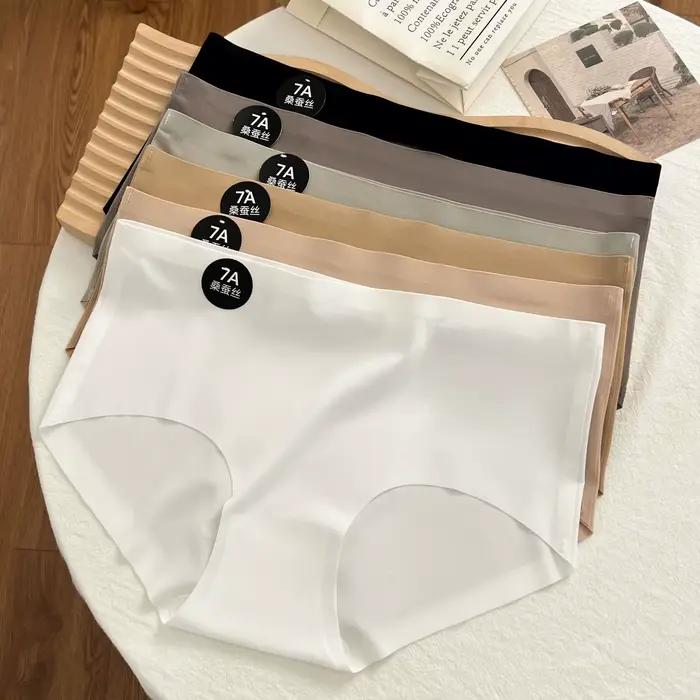 3 pièces/ensemble femmes culottes Slip soie sans couture slips pour femmes sous-vêtements féminins doux mince léger Culotte Culotte Femme caleçons M-XL