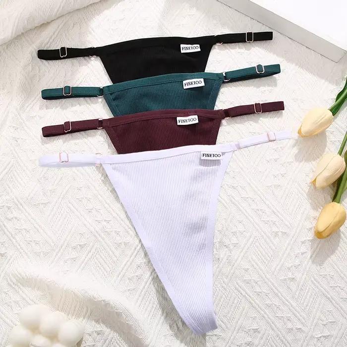 Tongs Sexy en coton culotte femme réglable culotte douce taille basse tongs sans couture femme Lingerie Tangas Mujer S-XL FINETOO