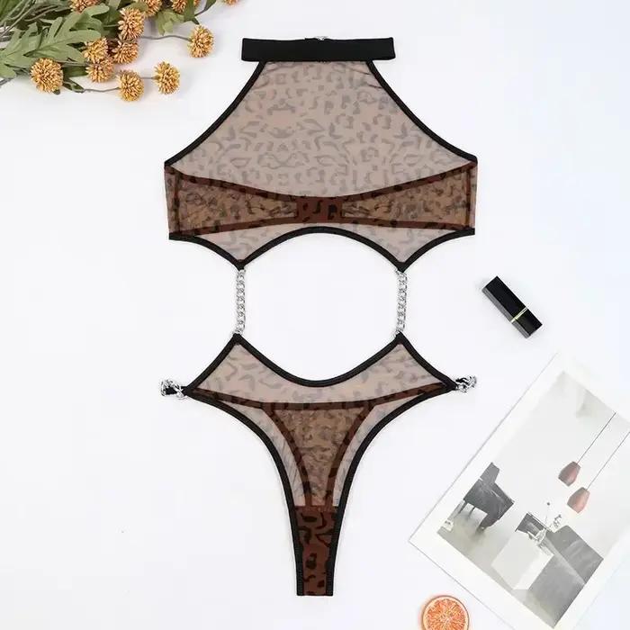 Ensemble sexy léopard sans fil ultra-mince soutien-gorge et culotte pour femmes occasions spéciales