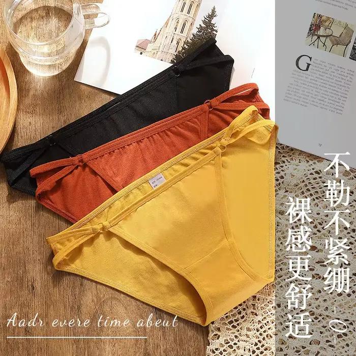 Culotte Japonaise en Coton pour Femme, Sous-Vêtement Sexy, Solide, Taille Basse, Sans Couture, Confortable, Nouvelle Collection