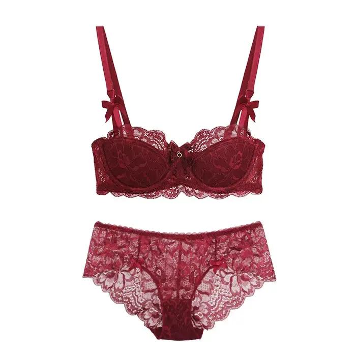 Français pur désir Bralette petit buste AB tasse Push Up sans fil dentelle soutien-gorge pour fille potelée nœud conception mince pli confort grande taille