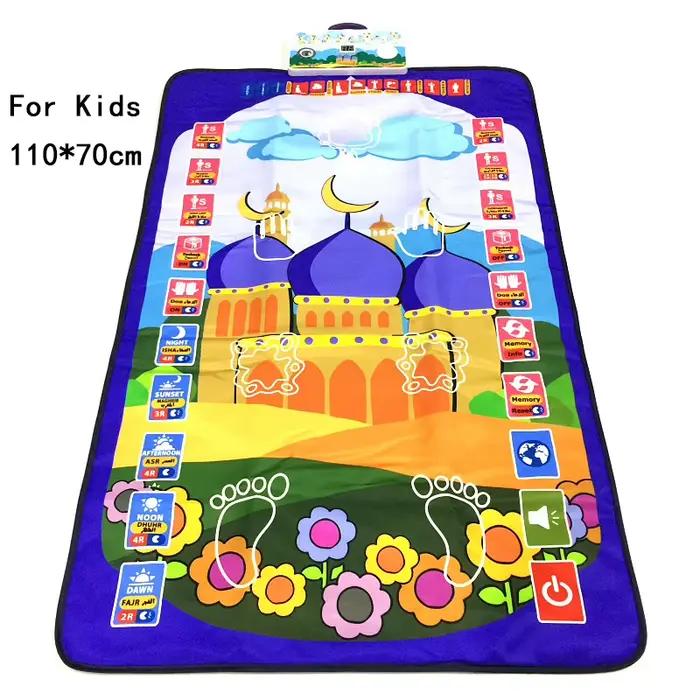 Tapis de prière islamique pour enfants, couverture de culte électronique, tapis d'enseignement de prière pour enfants musulmans, Salat Musallah