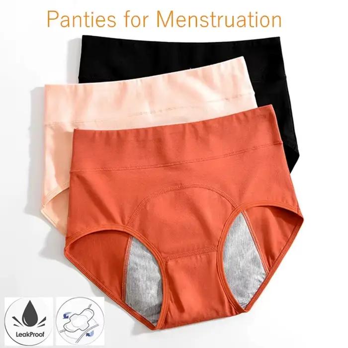Bavlněné menstruační kalhotky, vysoký pas, menstruační prádlo
