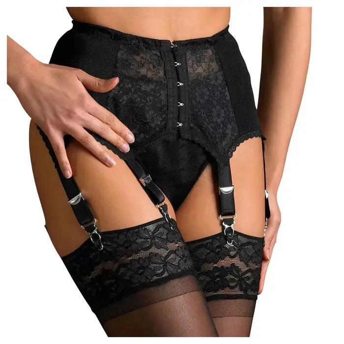 Jarretelles en dentelle transparente pour femmes, Lingerie Sexy, sous-vêtements transparents, ceinture de taille réglable à Double boutonnage pour bas