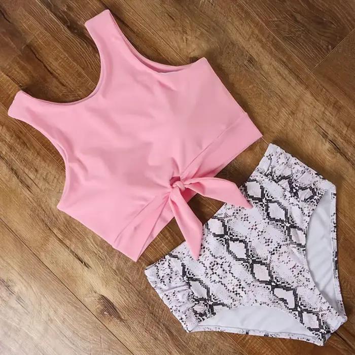 Taille haute maillot de bain Bikini 2021 Push Up maillots de bain femmes Sexy maillot de bain femme gilet Bikini ensemble léopard maillot de bain maillots de bain