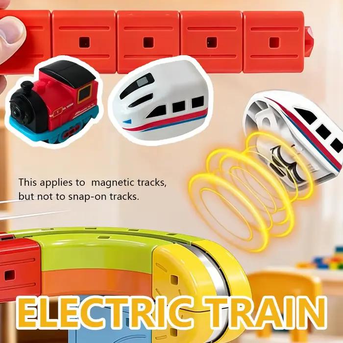 Voitures de train électriques pour rail klick, train rechargeable par USB pour enfants, ensemble de train électrique avec rails, pour ensemble de train électrique