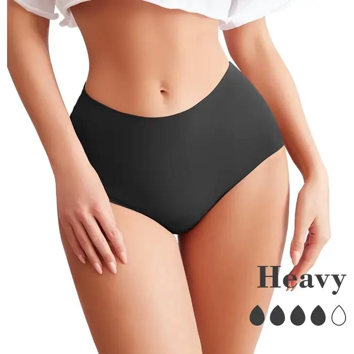 Speciální nabídka střední velikosti bezešvé menstruační kalhotky 4 vrstvy savé nepromokavé prodloužené