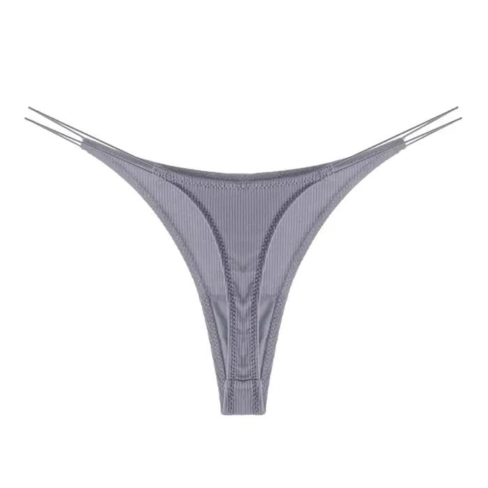 Fille montrant de vraies culottes femmes sous-vêtements solides V String culotte Lingerie sous-vêtements femmes Bikini