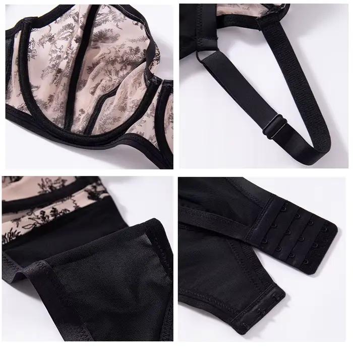 Soutien-gorge minimiseur en dentelle transparente pour femme, armatures non rembourrées, lingerie respirante, sexy, grande taille, 34, 36, 38, 40, 42 esse, E, F, FF, G