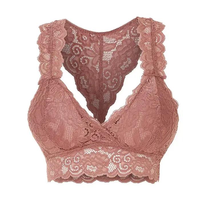 Soutien-gorge grande taille pour femmes, sans couture, transparent, Lingerie Sexy, dentelle florale, Push Up, Bralette, grande taille, sport, gymnastique, Yoga, beauté du dos