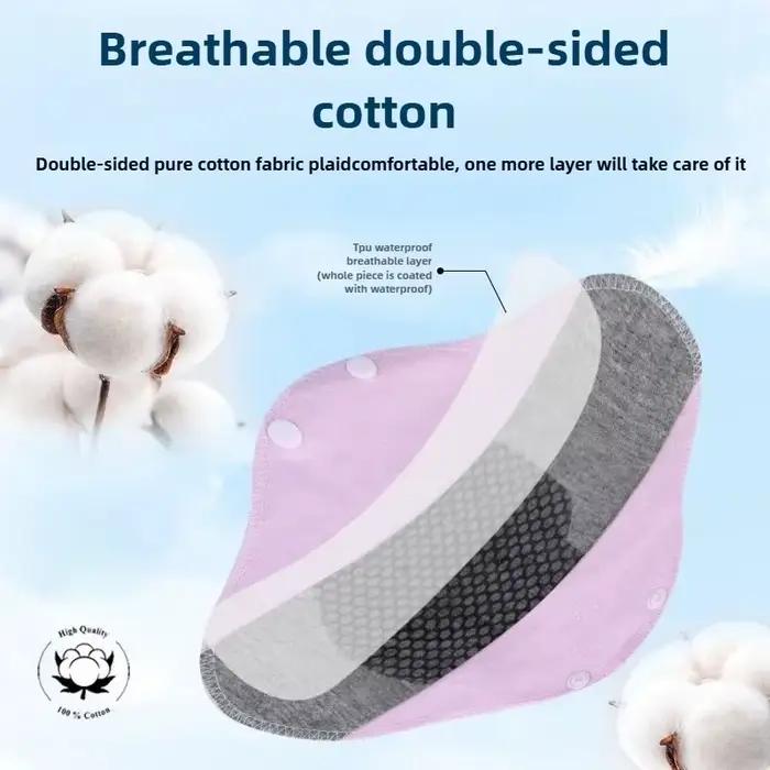 Lot de 5 Culottes Menstruelles Réutilisables en Coton, Lavables, Anti-Fuites, pour Incontinence, Sous-vêtements d'Hygiène Féminine