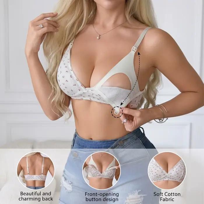 Soutien-gorge d'allaitement mains libres multi-tâches pour la maternité, doux, 92 % coton, sans fil, ouverture frontale, pour l'allaitement et le pompage