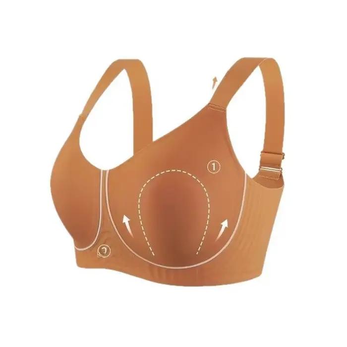 Soutien-gorge confortable sans couture de grande taille, empêche le relâchement et minimise la graisse sous les aisselles, tissu en nylon tendance, sans anneau en acier