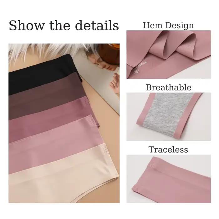 5 pièces culottes sans couture pour femmes culotte brésilienne Sexy femme taille basse couleur unie slips confortable Invisible respirant Lingerie