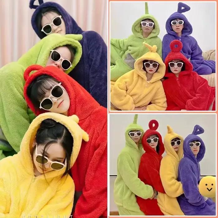 Adultes enfants Onesies doux manches longues pyjamas Dipsy Tinky Winky Po Lala Costumes maison vêtements femmes unisexe Homewear combinaison
