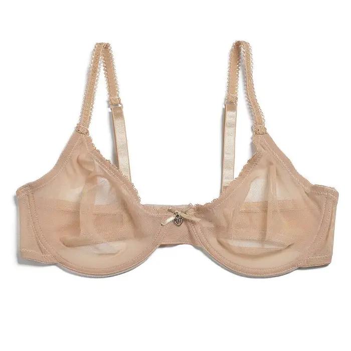 Nouvelles femmes soutien-gorge creux voir à travers sexy gaze maille transparent ultra mince soutiens-gorge B C D E F 75 80 85 90 95 100 US EU UK livraison directe