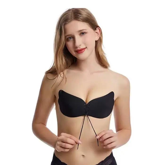 Soutien-gorge invisible en silicone, collant, sans bretelles, push-up, à coller