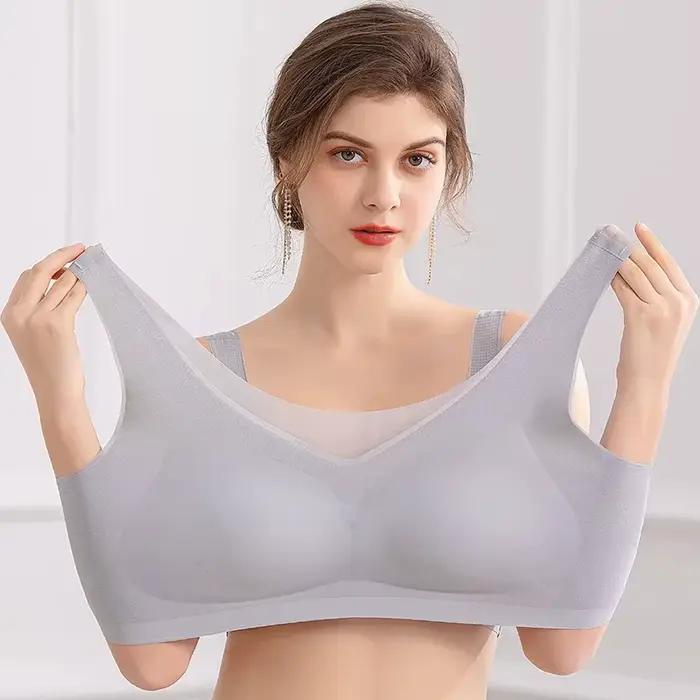 Soutien-gorge grande taille 3XL 4XL, Bralette sans couture, sans fil, sous-vêtements pour femmes, Lingerie, brassière de sommeil, respirant, Ultra BH