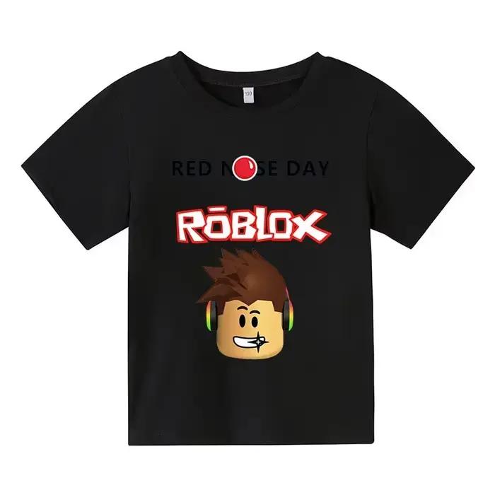 2025 Roblox enfant T-shirt garçons jeu sport coton T-shirt enfant dessin animé à manches courtes haut décontracté rue Harajuku vêtements