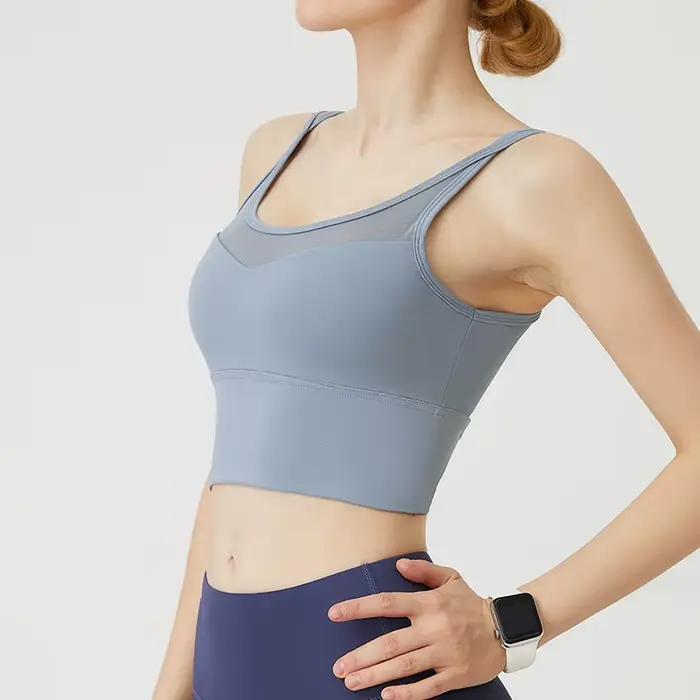 Soutien-gorge de sport en maille antichoc pour femme, séchage rapide, course à pied, fitness, yoga, sous-vêtements d'entraînement