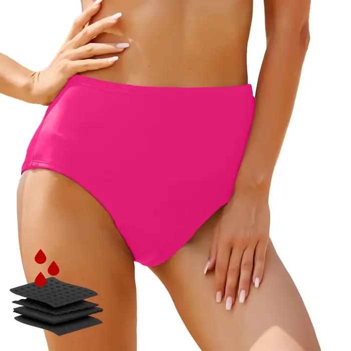Culotte femme taille haute bas de Bikini maillot de bain taille moyenne maillot de bain slip de bain preuve fuite latérale sous-vêtements menstruels
