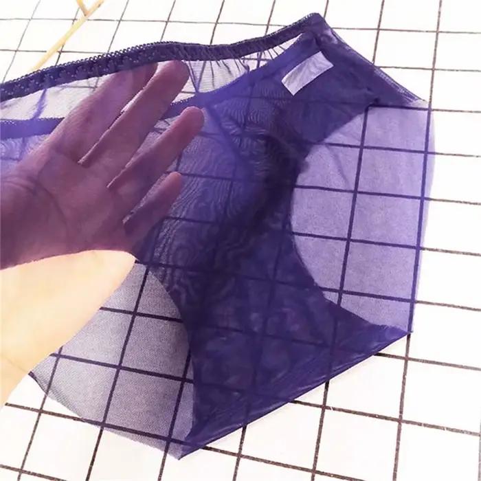 Culottes en maille souple pour femmes, 3 pièces, Lingerie érotique Sexy, slips transparents, sous-vêtements féminins
