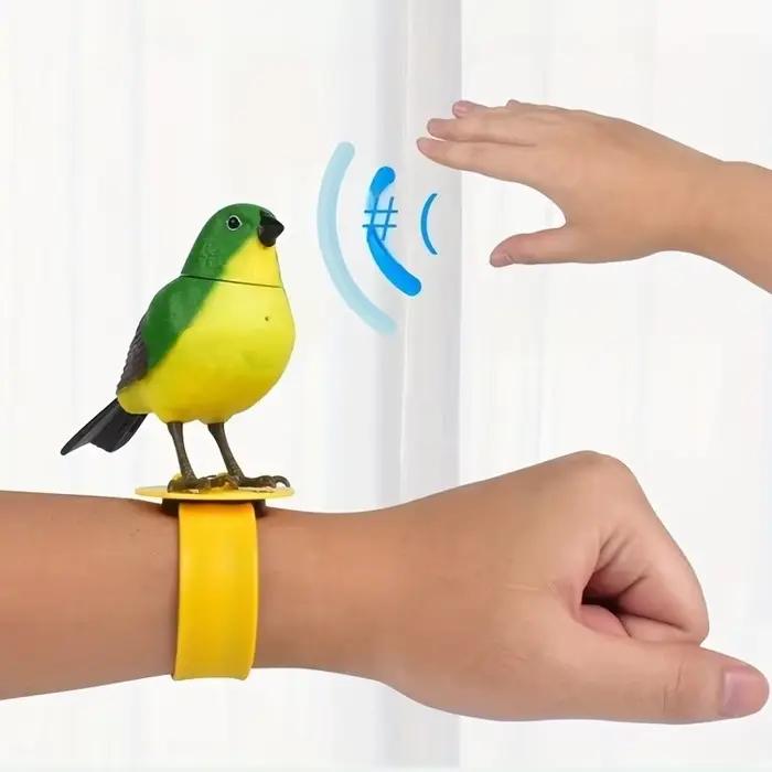 Jouets d'oiseaux électroniques de Simulation pour enfants, jouet d'oiseau chantant électrique, jouet d'oiseau interactif mignon avec contrôle du mouvement et du son