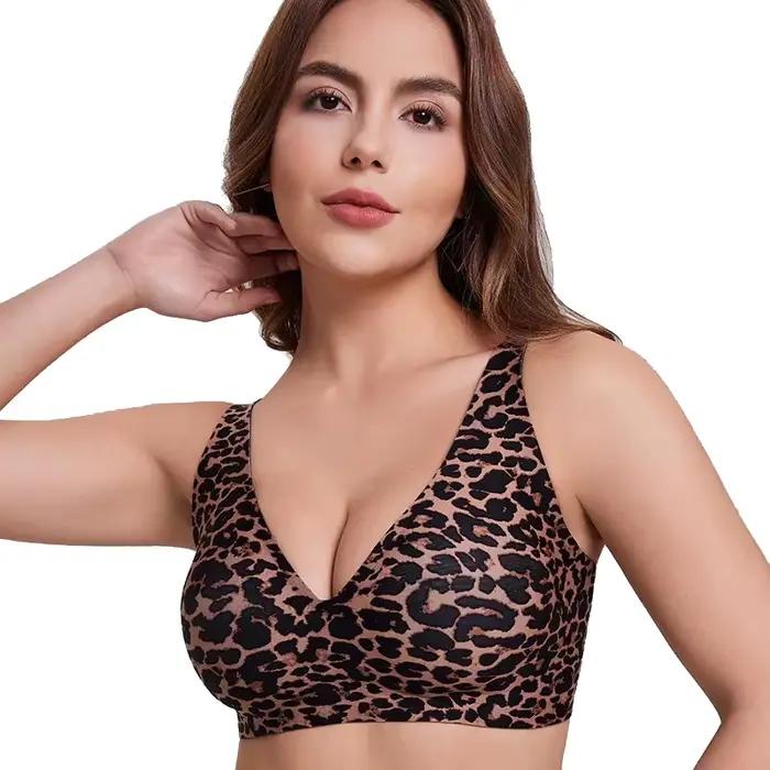Soutien-gorge personnalisé sur mesure à imprimé léopard avec fermeture à 4 rangées de crochets