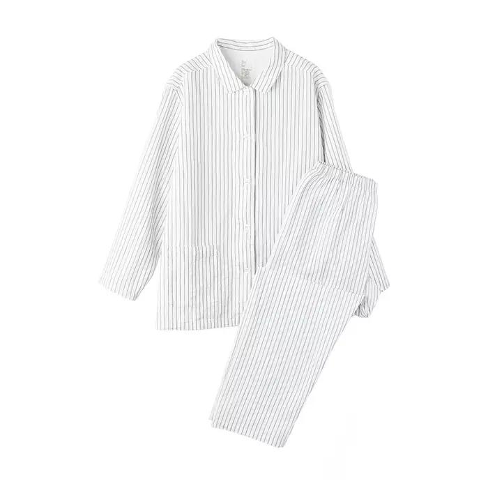 Décontracté 100% coton à manches longues Pijamas femmes revers chemise pantalon costume printemps automne Pyjamas femme vêtements de nuit hommes Pyjamas ensembles