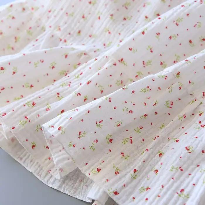 Nouvelle Robe de Nuit Longue à Imprimé Floral pour Femme, Lingerie en Coton Pur Confortable, Vêtement d'Été Décontracté pour la Maison, Tendance