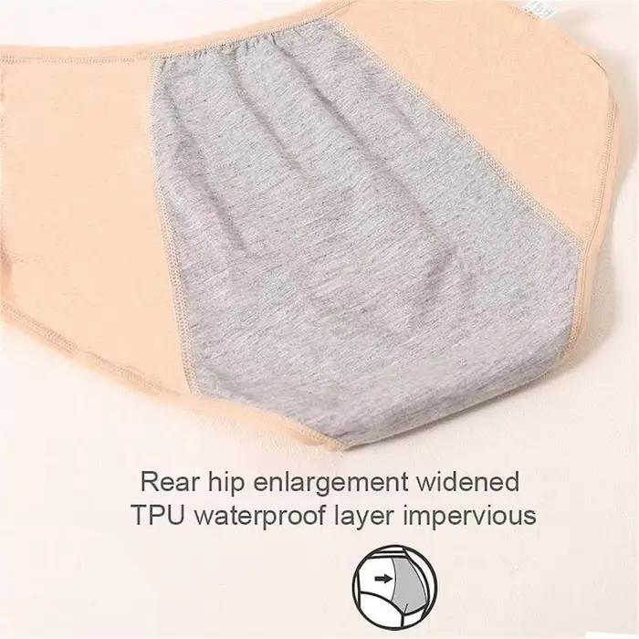 Culotte menstruelle femme taille moyenne coton post-partum grande taille couleur unie culotte respirante imperméable culotte entièrement couverte