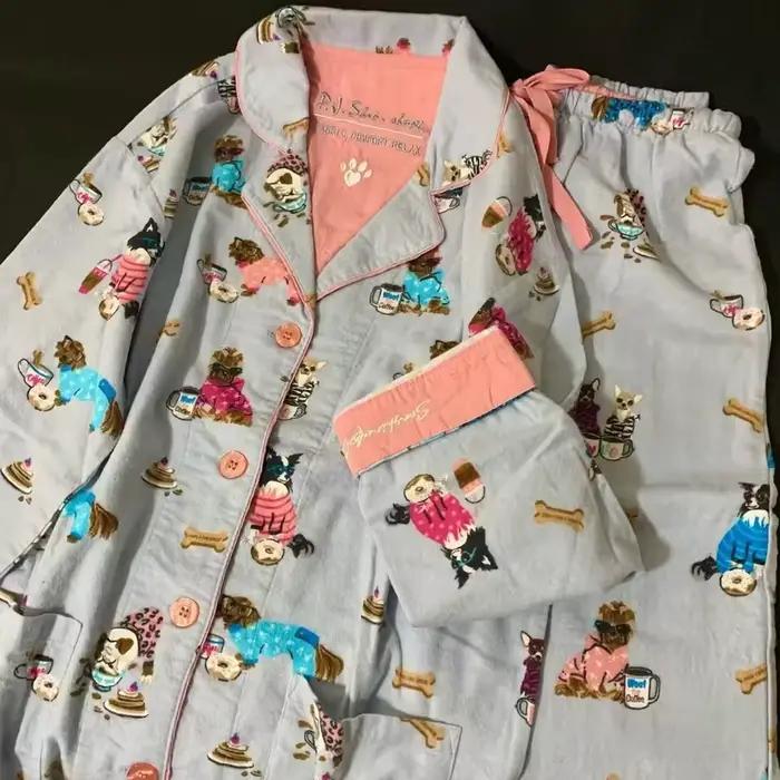 Pyjama assorti 2 pièces ensemble femmes Pj ensembles femmes 2 pièces ensemble tenue 100% coton pyjamas pour femmes ensemble de vêtements de détente vêtements de nuit amples