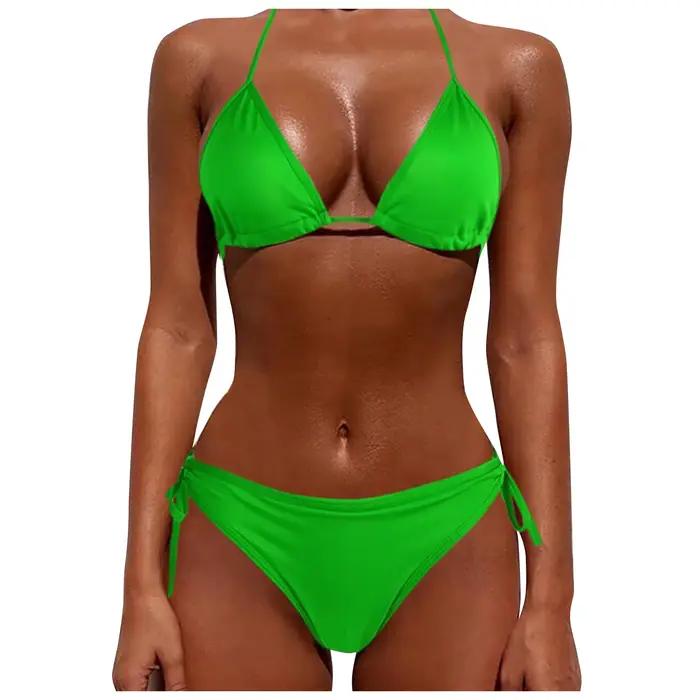 Ensemble de lingerie séduisante pour femme, bikini fendu sexy, maillot de bain à lacets, mode féminine, sans rembourrage, 7.0