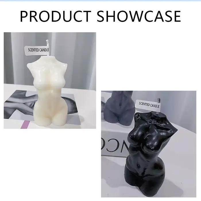 Bougie parfumée en forme de torse féminin pour la décoration de la maison – Bougie artistique en cire de soja en forme de corps, mini figurine de 10 cm, cadeau