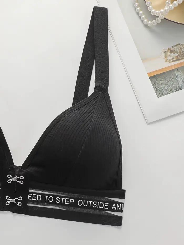 Soutien-gorge de sport pour femmes, avec boucle avant, bretelles à lettres, sans armatures, effet push-up, bretelles réglables, MR3051