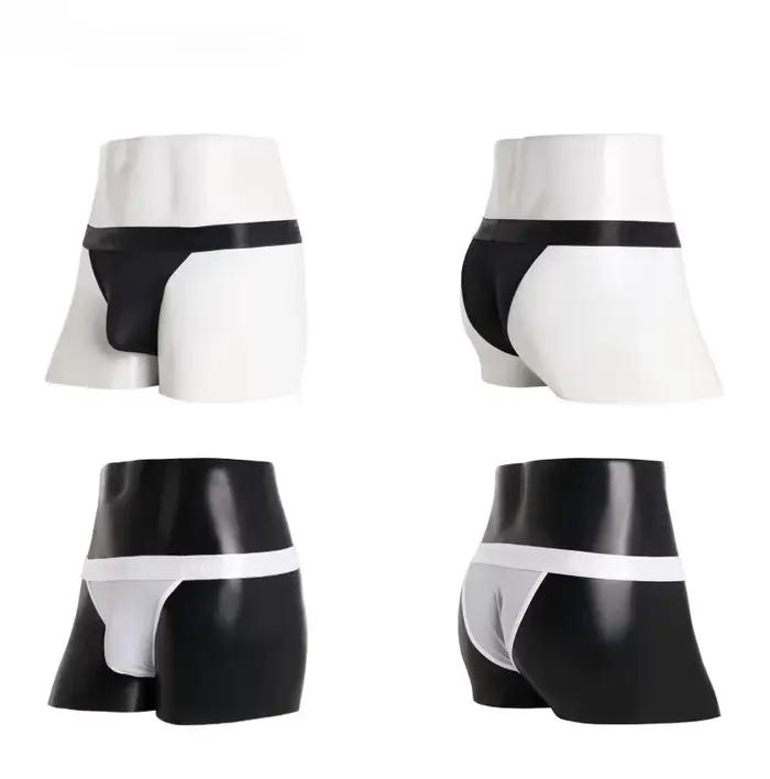 Tanga Sexy pour hommes, taille moyenne, pochette convexe en U, slip à fourche haute, ultra-fin, semi-transparent, séchage rapide, sensation fraîche, été