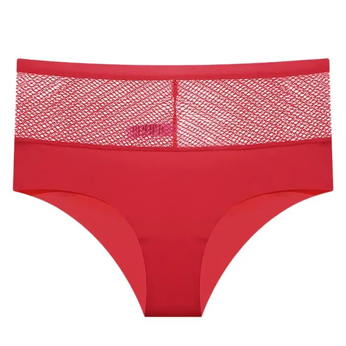 Culottes sexy pour femmes, lingerie en dentelle résille transparente, culottes taille haute évidées, lingerie sexy, slips pour femmes